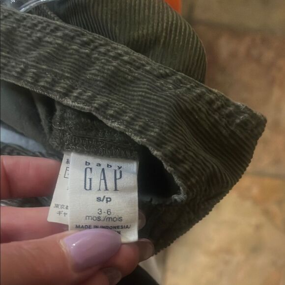 GAP Y2K Kids Olive Patchwork Overalls - Picture 4 of 6